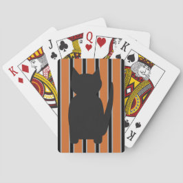 Leuke en Fancy Halloween Black Silhouette Cats Pokerkaarten