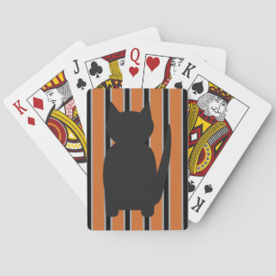 Leuke en Fancy Halloween Black Silhouette Cats Pokerkaarten