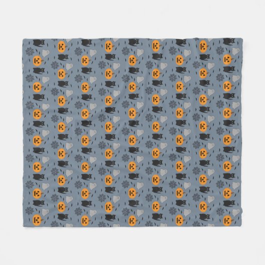 Leuke en Fancy Halloween Cat Ghost Pumpkin Web Fleece Deken (Voorkant (Horizontaal))