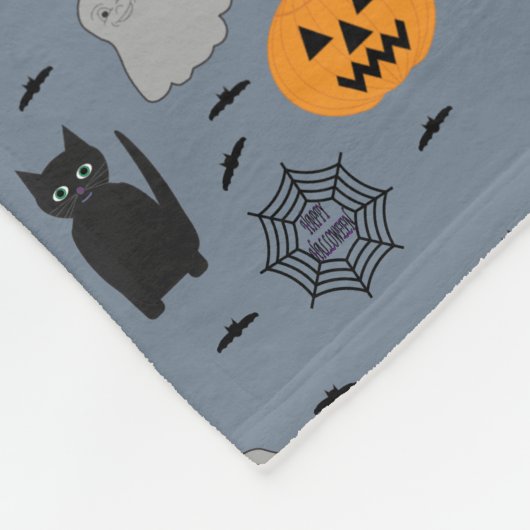 Leuke en Fancy Halloween Cat Ghost Pumpkin Web Fleece Deken (Hoek)