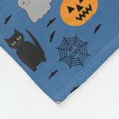 Leuke en Fancy Halloween Cat Ghost Pumpkin Web Fleece Deken (Hoek)