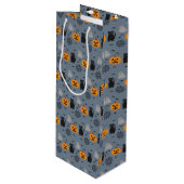 Leuke en Fancy Halloween Cat Ghost Pumpkin Web Wijn Cadeautas (Voorkant Gekanteld)