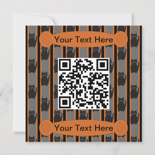 Leuke en Fancy Halloween Cat QR Code Kaart (Voorkant)