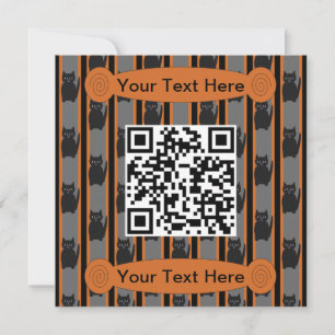 Leuke en Fancy Halloween Cat QR Code Kaart
