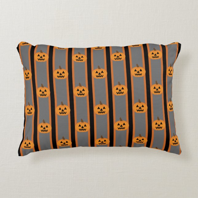 Leuke en Fancy Halloween Pumpkins Accent Kussen (Voorkant)