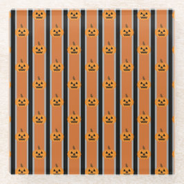 Leuke en Fancy Halloween Pumpkins Glazen Onderzetter