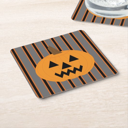 Leuke en Fancy Halloween Pumpkins Kartonnen Onderzetters (Schuin)