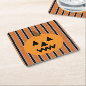 Leuke en Fancy Halloween Pumpkins Kartonnen Onderzetters (Schuin)