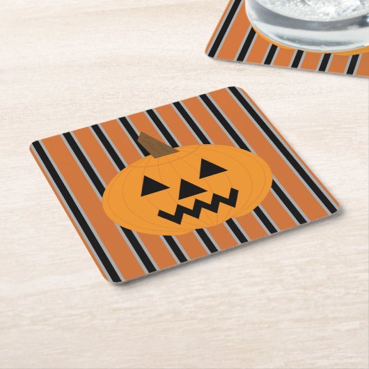 Leuke en Fancy Halloween Pumpkins Kartonnen Onderzetters (Schuin)