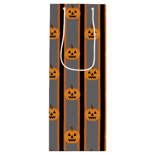 Leuke en Fancy Halloween Pumpkins Wijn Cadeautas (Voorkant)