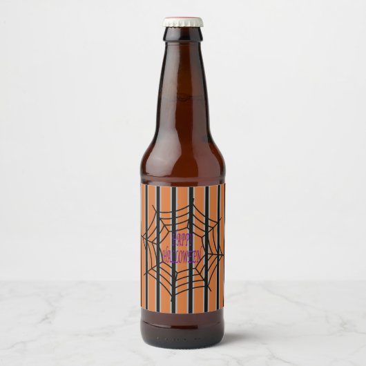 Leuke en Fancy Halloween Spider Webs Bier Etiket (Voorkant)