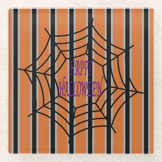 Leuke en Fancy Halloween Spider Webs Glazen Onderzetter (Voorkant)