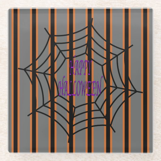 Leuke en Fancy Halloween Spider Webs Glazen Onderzetter (Voorkant)