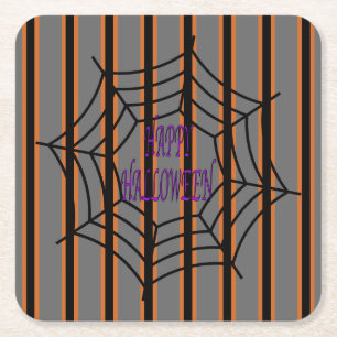 Leuke en Fancy Halloween Spider Webs Kartonnen Onderzetters