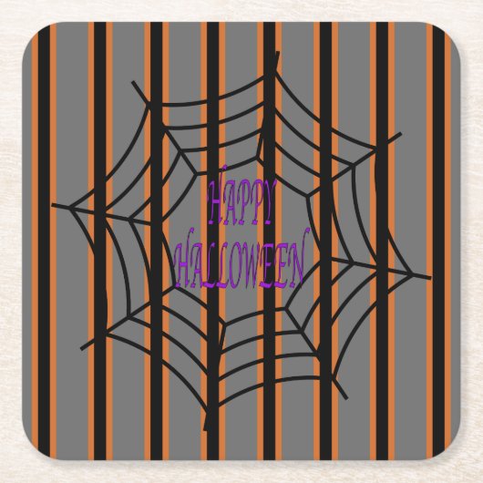Leuke en Fancy Halloween Spider Webs Kartonnen Onderzetters (Voorkant)