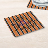 Leuke en Fancy Halloween Spider Webs Kartonnen Onderzetters (Schuin)
