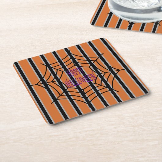 Leuke en Fancy Halloween Spider Webs Kartonnen Onderzetters (Schuin)