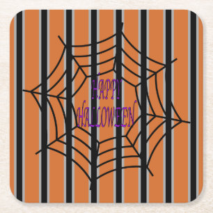 Leuke en Fancy Halloween Spider Webs Kartonnen Onderzetters