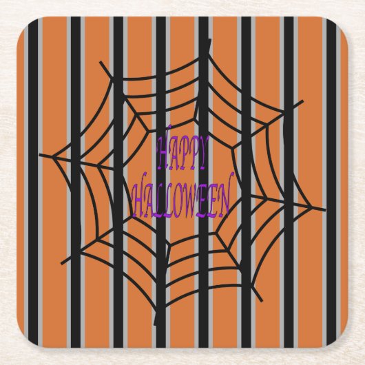 Leuke en Fancy Halloween Spider Webs Kartonnen Onderzetters (Voorkant)