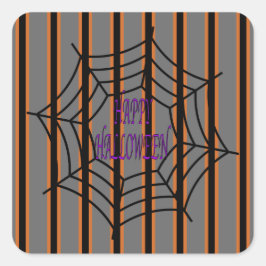 Leuke en Fancy Halloween Spider Webs Vierkante Sticker
