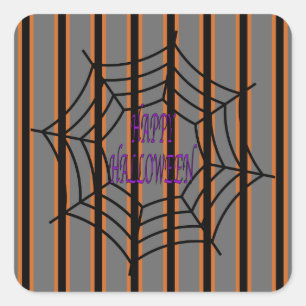Leuke en Fancy Halloween Spider Webs Vierkante Sticker