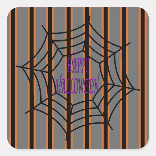 Leuke en Fancy Halloween Spider Webs Vierkante Sticker (Voorkant)