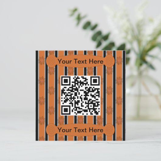 Leuke en Fancy Halloween Spin Web QR Code Kaart (Staand voorkant)