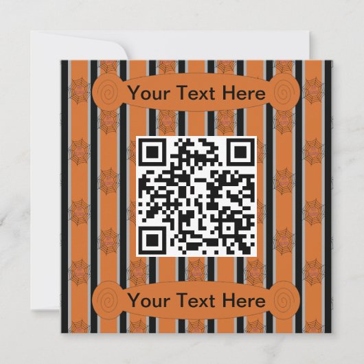 Leuke en Fancy Halloween Spin Web QR Code Kaart (Voorkant)