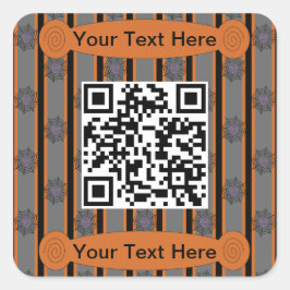 Leuke en Fancy Halloween Spin Web QR Code Vierkante Sticker