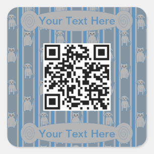 Leuke en Fancy Kat en Hond QR Code Vierkante Sticker