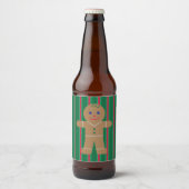 Leuke en Fancy kerst Gingerbread Man Bier Etiket (Voorkant)