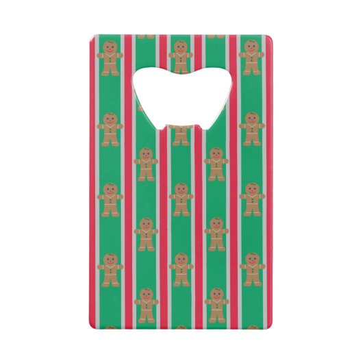 Leuke en Fancy kerst Gingerbread Man Creditkaart Flessenopener (Voorkant)