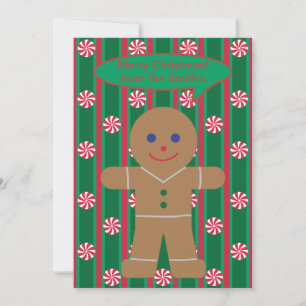 Leuke en Fancy kerst Gingerbread Man Feestdagenkaart