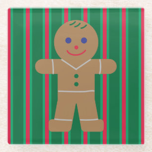 Leuke en Fancy kerst Gingerbread Man Glazen Onderzetter