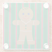 Leuke en Fancy kerst Gingerbread Man Glazen Onderzetter (Achterkant)