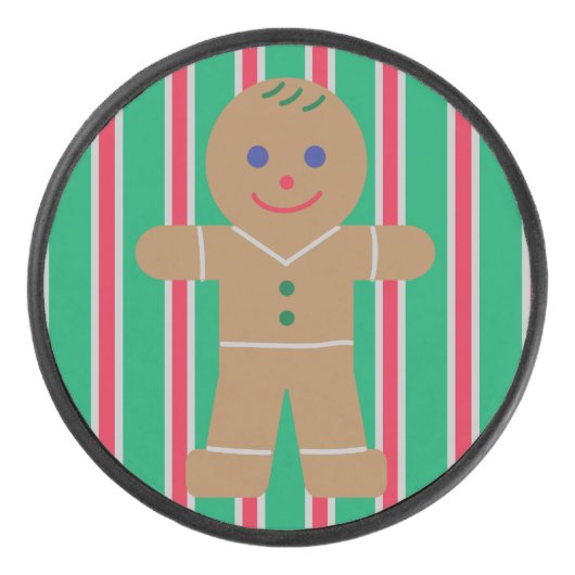 Leuke en Fancy kerst Gingerbread Man Hockey Puck (Voorkant)