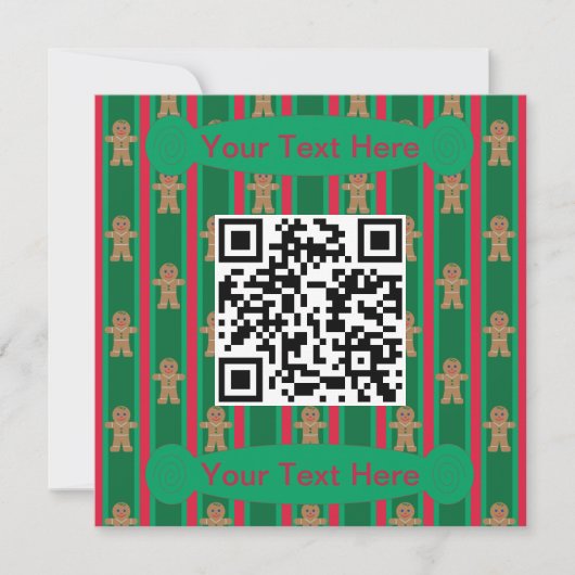 Leuke en Fancy kerst Gingerbread Man Kaart (Voorkant)