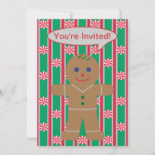 Leuke en Fancy kerst Gingerbread Man Kaart (Voorkant)