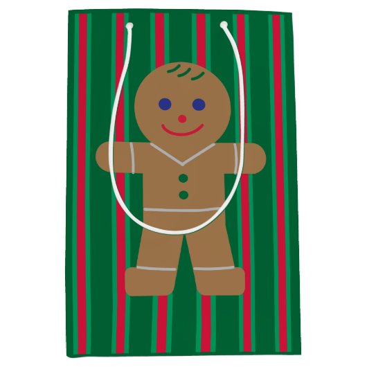 Leuke en Fancy kerst Gingerbread Man Medium Cadeauzakje (Voorkant)