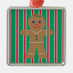 Leuke en Fancy kerst Gingerbread Man Metalen Ornament