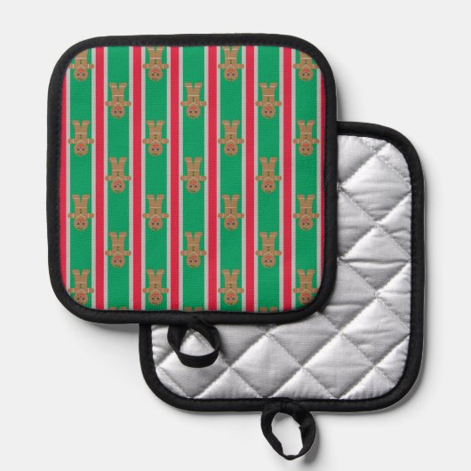 Leuke en Fancy kerst Gingerbread Man Pannenlap (Voorkant / Achterkant)