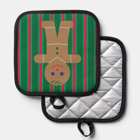 Leuke en Fancy kerst Gingerbread Man Pannenlap (Voorkant / Achterkant)