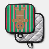 Leuke en Fancy kerst Gingerbread Man Pannenlap (Voorkant / Achterkant)