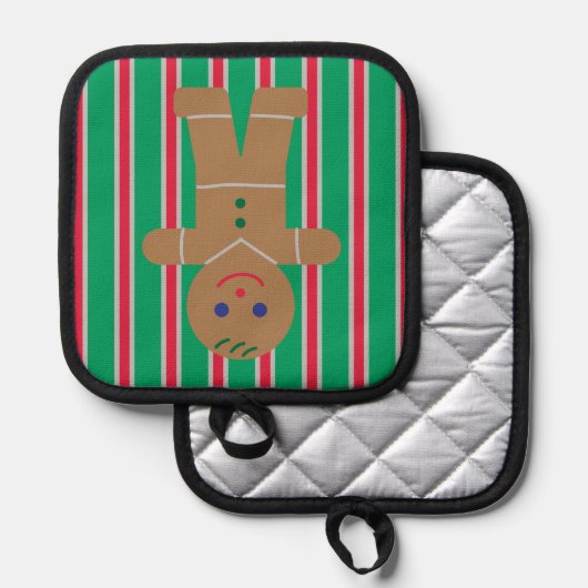 Leuke en Fancy kerst Gingerbread Man Pannenlap (Voorkant / Achterkant)