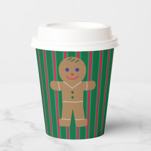 Leuke en Fancy kerst Gingerbread Man Papieren Bekers (Voorkant)