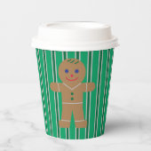 Leuke en Fancy kerst Gingerbread Man Papieren Bekers (Voorkant)