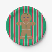 Leuke en Fancy kerst Gingerbread Man Papieren Bordje (Voorkant)