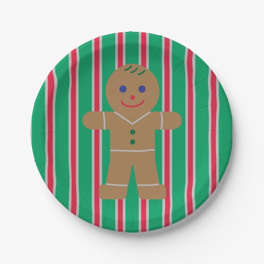 Leuke en Fancy kerst Gingerbread Man Papieren Bordje (Voorkant)