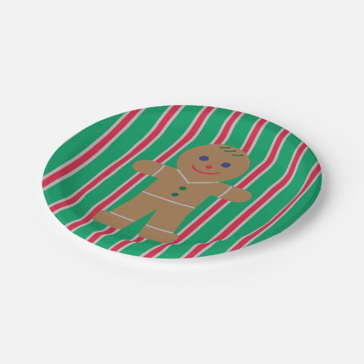 Leuke en Fancy kerst Gingerbread Man Papieren Bordje (Gekanteld)