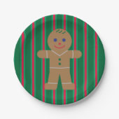 Leuke en Fancy kerst Gingerbread Man Papieren Bordje (Voorkant)